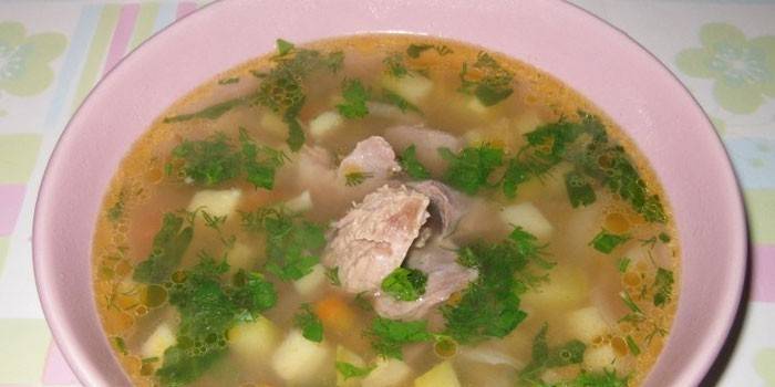 Sopa de caldo de carne de porco