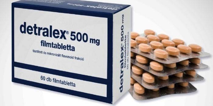 Tabletas Detralex en paquete
