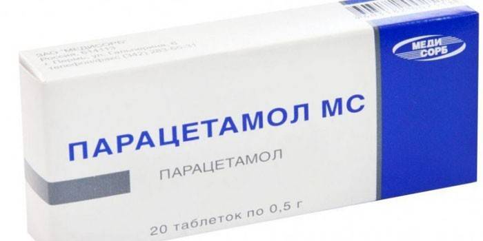 Comprimidos de paracetamol por embalagem