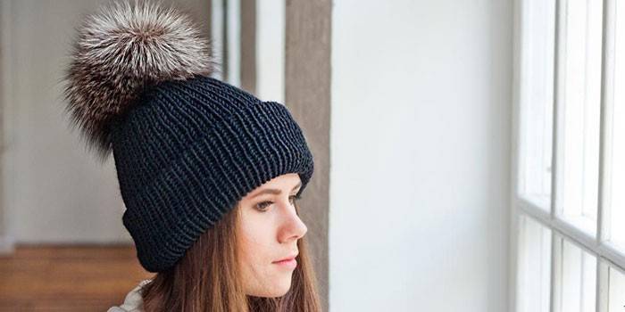 Chapéu de inverno com pompom