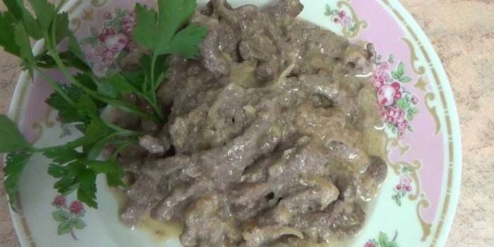 Stroganoff de res con verduras