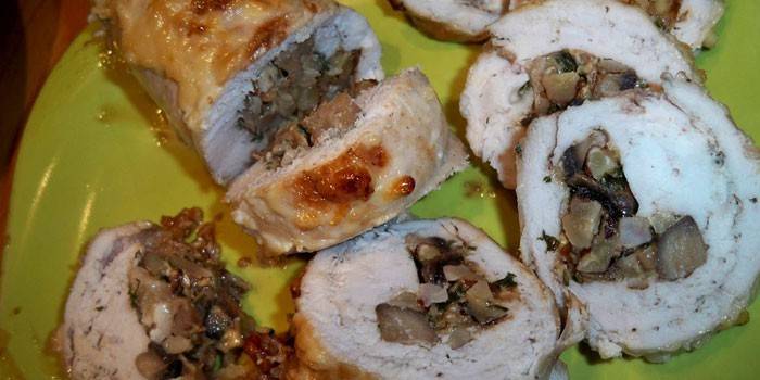 Rollos de champiñones