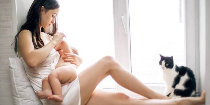 Menina, com, um, bebê