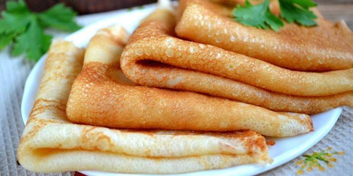 Panquecas de massa de soro acabadas