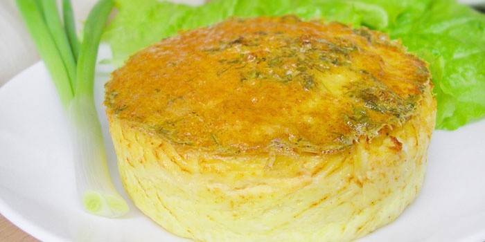 Omelete pronto em um prato