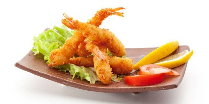 Camarão frito tempura