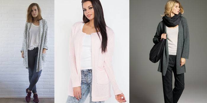Foto de meninas em um casaco de lã sem botões