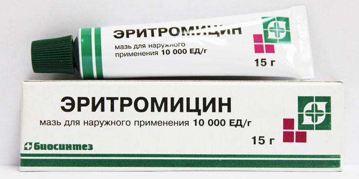 Maść erytromycyny w opakowaniu