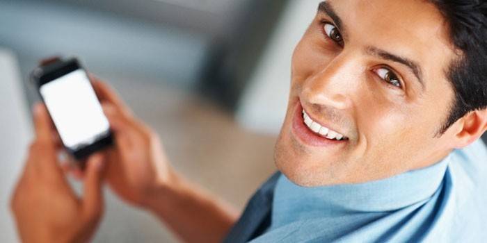 Homem, com, telefone