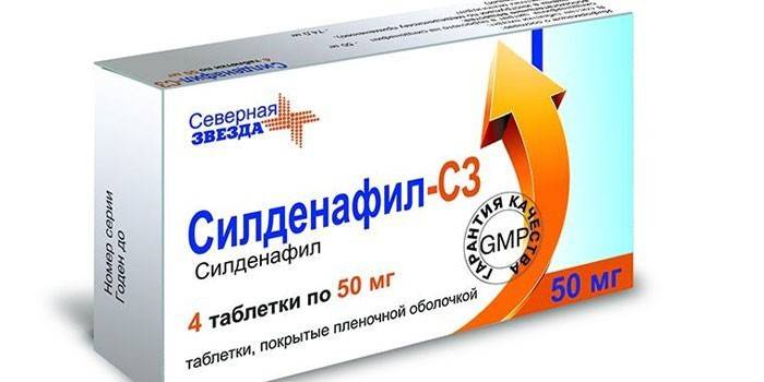 Sildenafil w opakowaniu