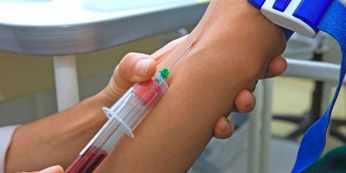 Amostragem de sangue de uma veia