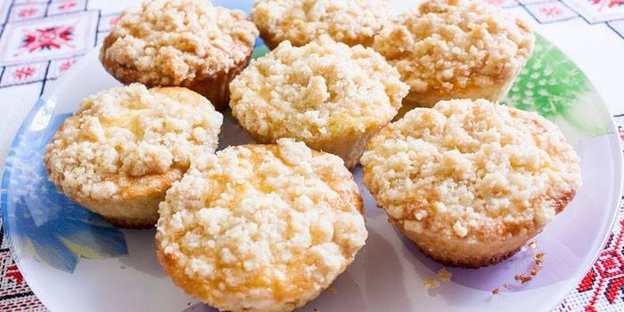 Magdalenas con manzanas de masa de kéfir
