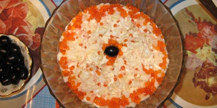 Salada de caranguejo de pérola