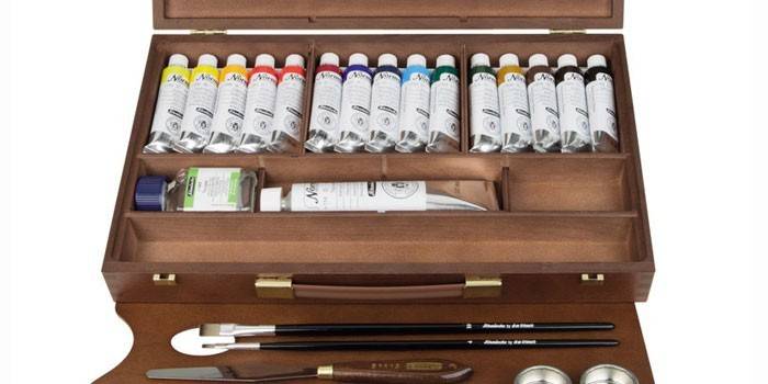 Conjunto de pinturas al óleo, solventes y pinceles NORMA PROFESSIONAL
