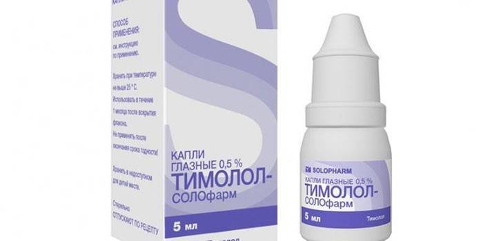 Timolol očné kvapky v balení