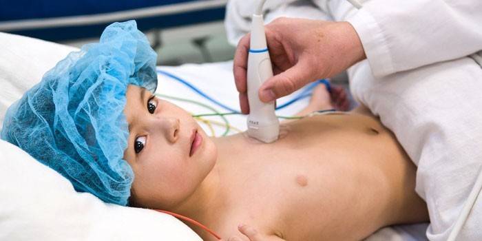 Ultrasonido del corazón de un niño.