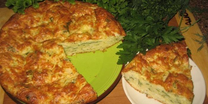 Torta de abóbora com ervas na massa de kefir