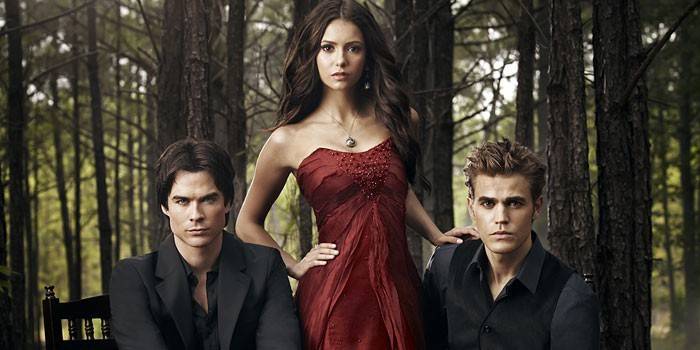 Ian Somerhalder, Nina Dobrev i Paul Wesley (serial telewizyjny The Vampire Diaries)
