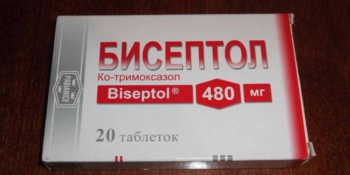 Biseptolové tablety v balení