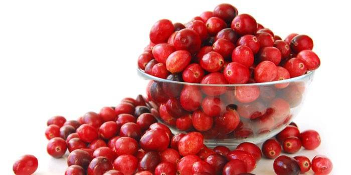 Cranberries em uma tigela