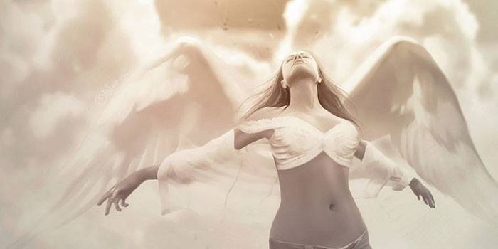 Chica con alas