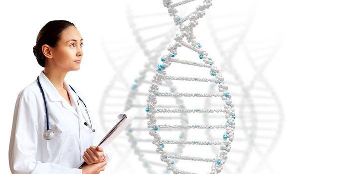 Dievča a molekula DNA