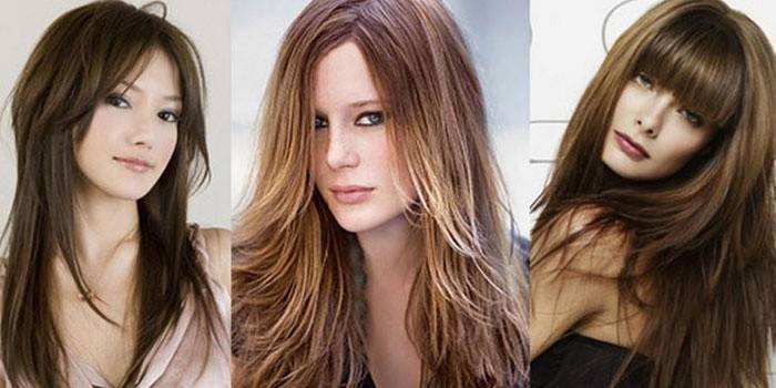 Chicas con cortes de pelo voluminosos en cabello largo