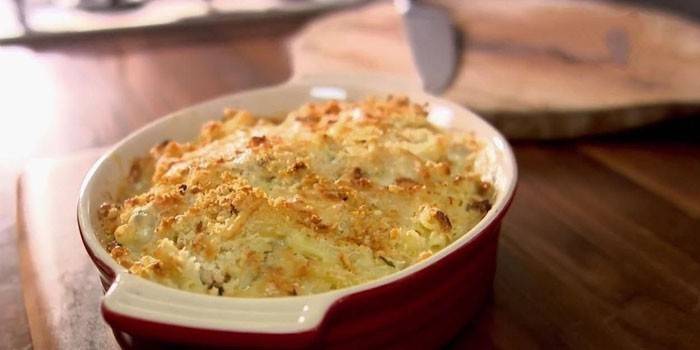 Cazuela de pasta con requesón