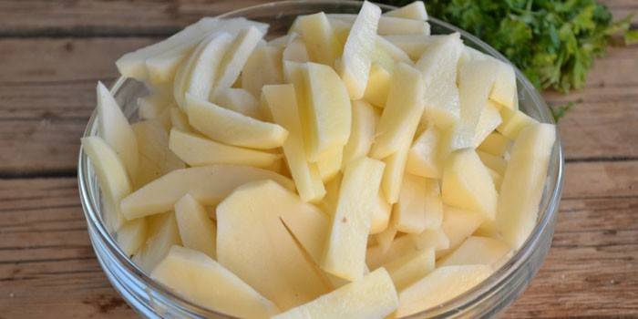 Pajitas de papa cruda