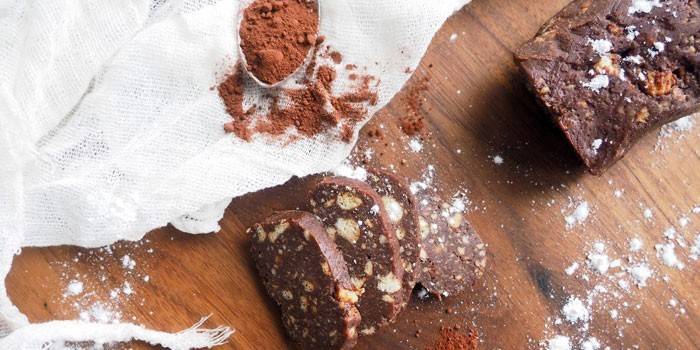 Salsicha doce caseira e cacau