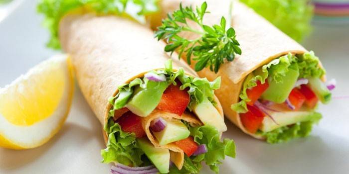 Domáce shawarma plnené zeleninou