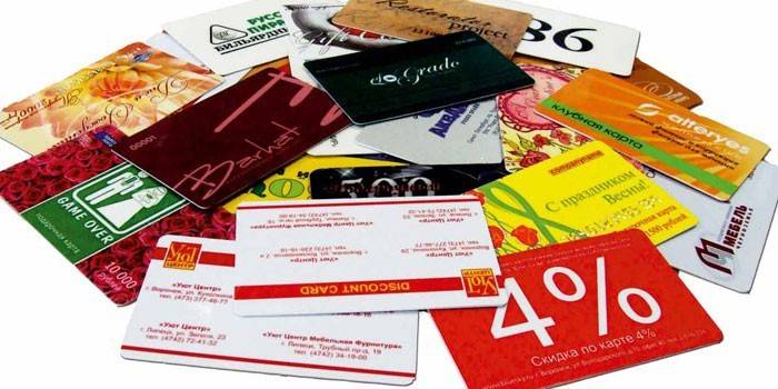 Tarjetas de descuento de plástico
