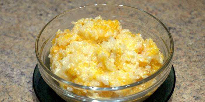 Mingau de abóbora e arroz