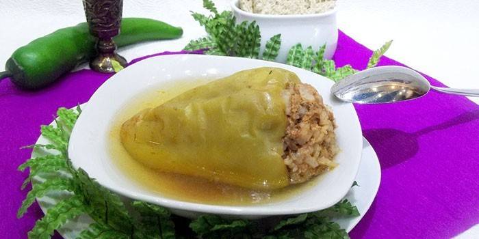 Pimiento listo relleno