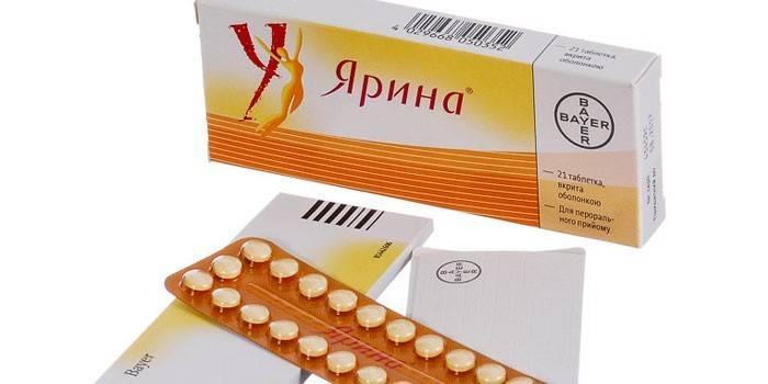 Yarin antikoncepčné pilulky v balení