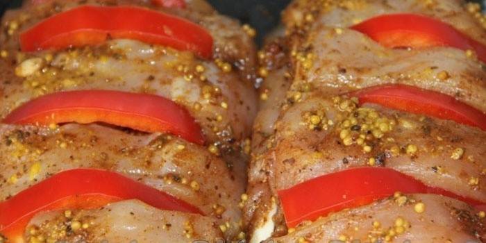 Marinada cruda de tomate y miel y mostaza