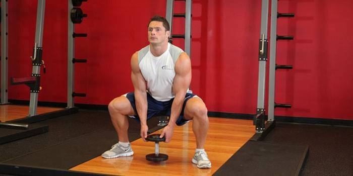 Homem, com, dumbbell