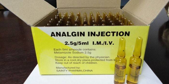 Analgin em ampolas para injeção