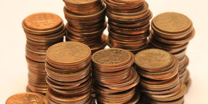Moedas em pilhas
