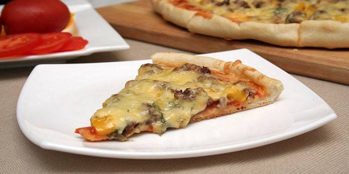Fatia de pizza de cogumelos