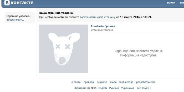 Okno aplikacji Vkontakte
