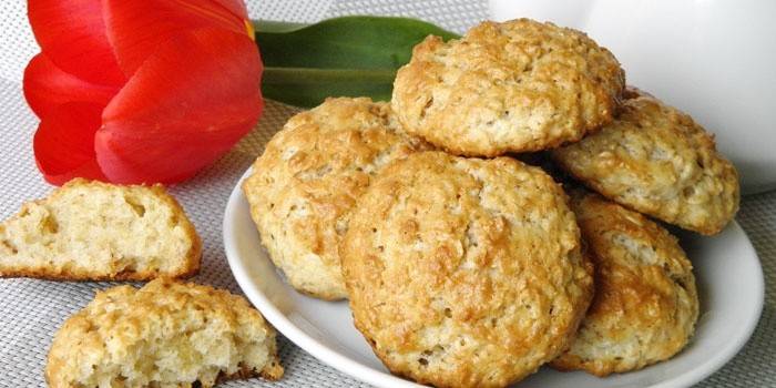 Biscoitos de aveia em um prato
