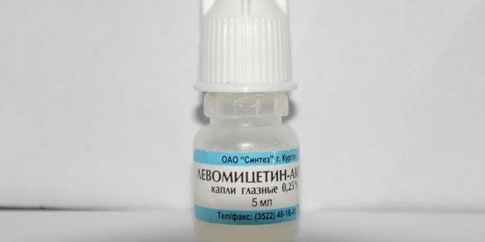 Levomycetin na embalagem