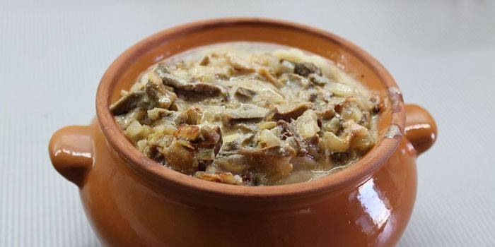 Olla de albóndigas con salsa de champiñones