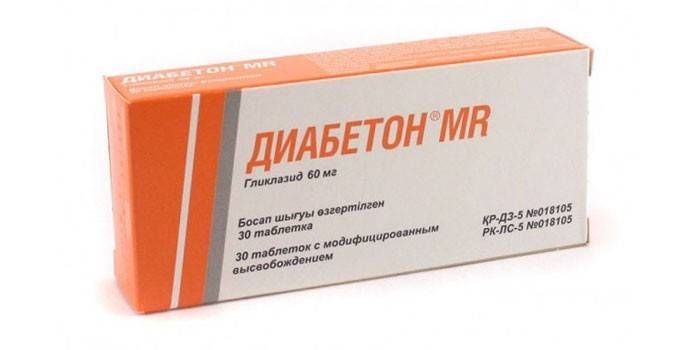 Tabletki diabetonu w opakowaniu
