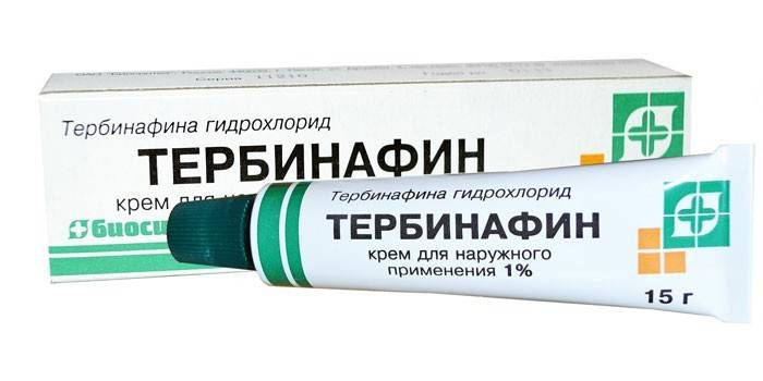Pacote de creme de terbinafina