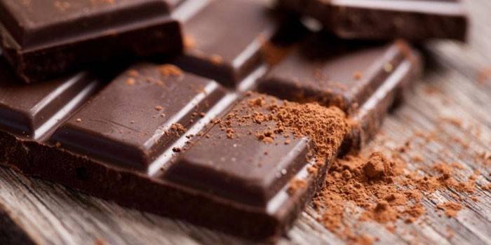 Barras de chocolate oscuro