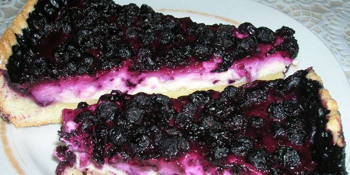 Postre de cuajada de arándanos