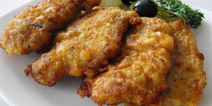 Chuletas de lomo de cerdo rebozadas
