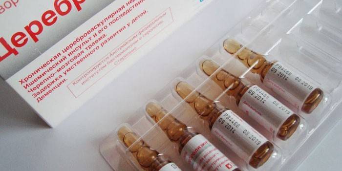 La droga Cerebrolisina en ampollas